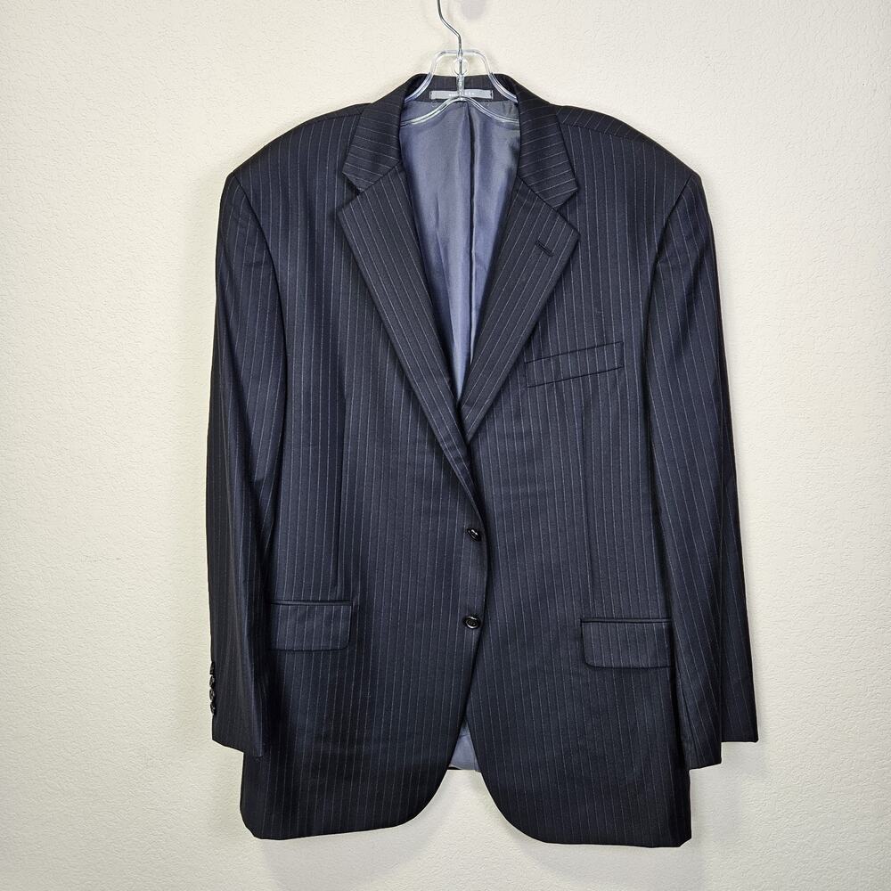 Hickey Freeman Loro Piana Blazer 46R Legacy Super 150s Black Pinstripe Jacket